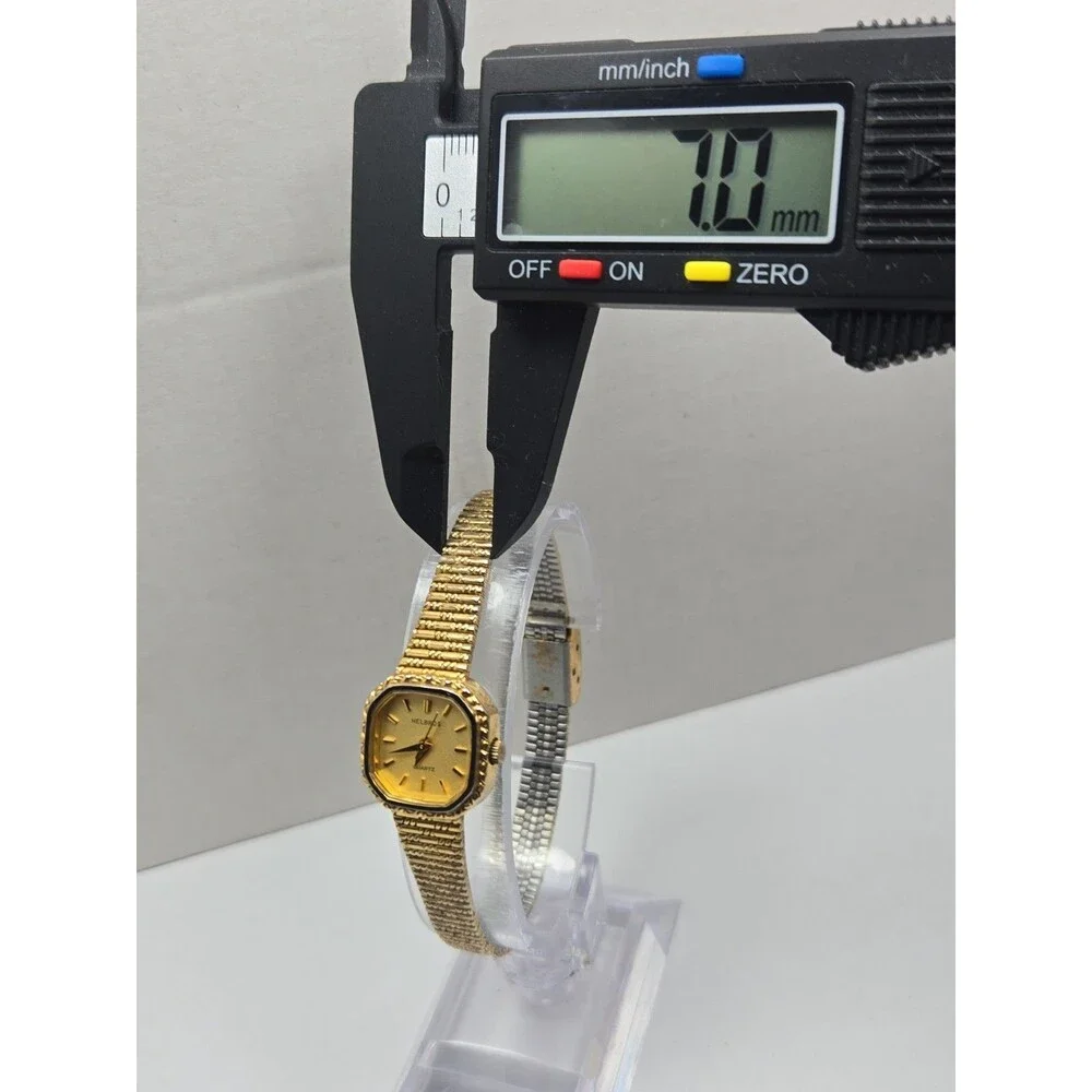 Vintage Helbros 25291 Womens Gold Tone Quartz Dress Watch Dainty New Battery